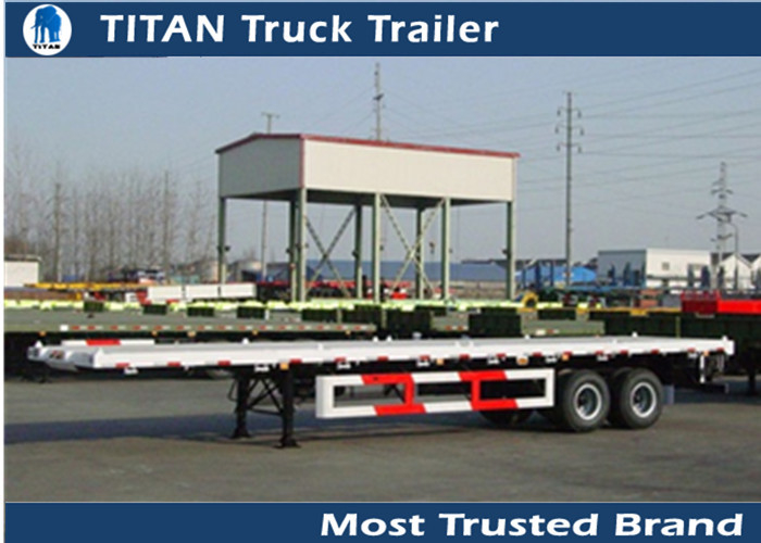 Double axles 40ft flatbed semi trailer for Carry container , hoses , cement bags supplier