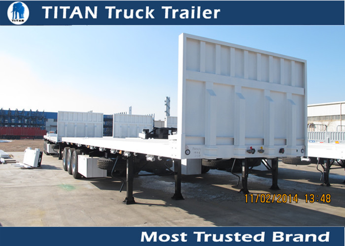 Detachable 40 foot Flatbed Semi Trailer with 3 axles 3 * 15 tons 12 pcs Contact lock supplier