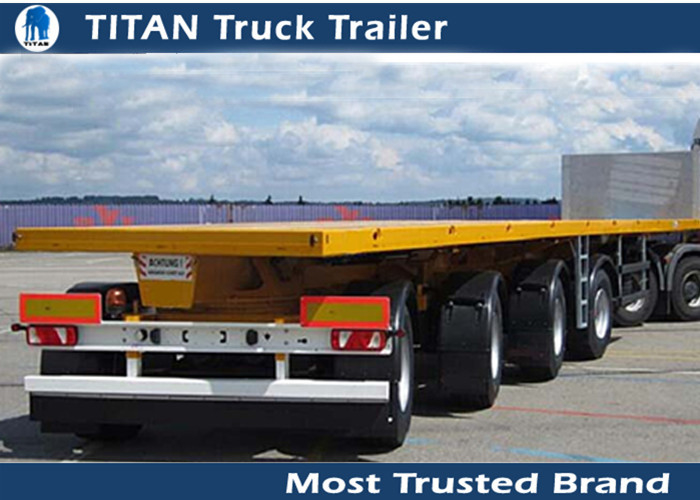 4 Axles 60 tons 40ft Flatbed Semi Trailer with mechanical steel spring suspension supplier