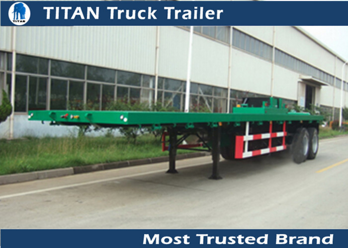 Heavy duty type suspension 2 axles 40ft flat bed trailers 2 inch / 3.5 inch Kingpin supplier