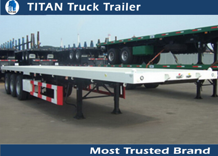 40 Foot high Flatbed Semi Trailer with 3 axles for Carry container , cement bags supplier