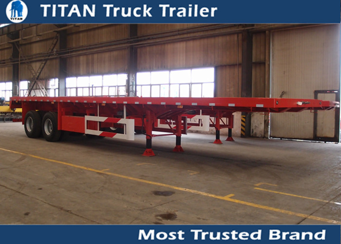 50 Tons 40foot Flatbed Semi Trailer for Carry container , hoses , cement bags supplier