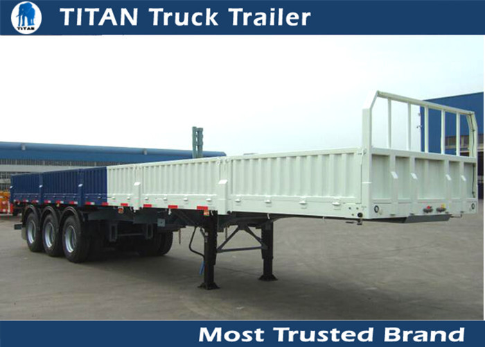 Multi Axles horizontal 1000mm side wall 40ft drop side flatbed semi truck trailer supplier