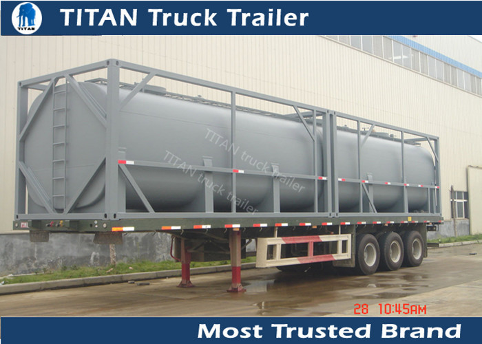 Q235B 40ft Newport tank containers tanker trailer for Africa market , crude oil trailers supplier