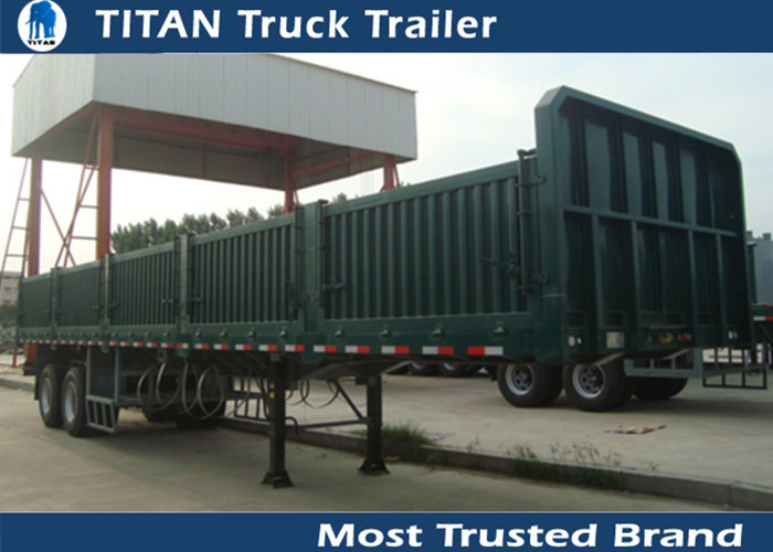 Reinforced 40 Tons side guard railing flatbed semi trailer with side wall supplier