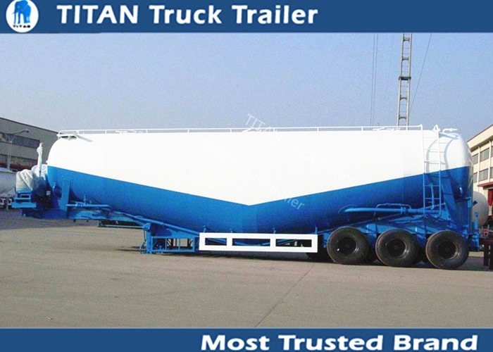 Three axles fly ash bulker cement trailer with v / w type 4mm 5mm tank thickness supplier