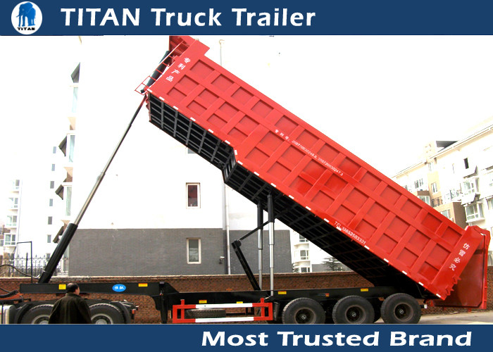 Carbon steel Rear End deck over dump trailer , Tipper dump truck traielrs 3 Axle supplier