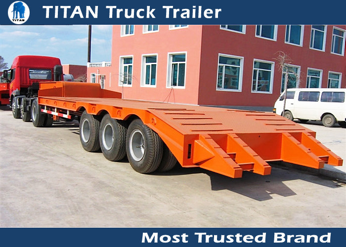 3 Axle 60 tons low bed heavy duty equipment trailers for construction machinery supplier