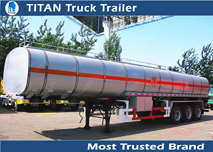 TITAN Custom carbon steel fuel Tanker Trailer with 4mm 5mm 6mm tank thickness supplier