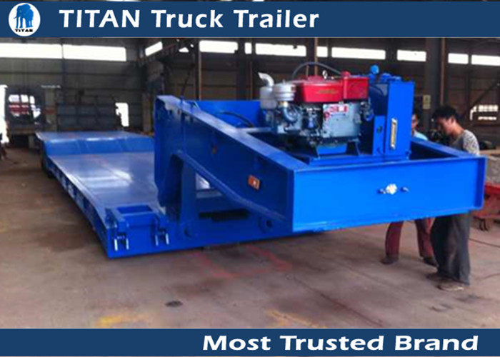 Mechanical suspension lowboy semi trailer for machinery , excavator , bulk cargo supplier