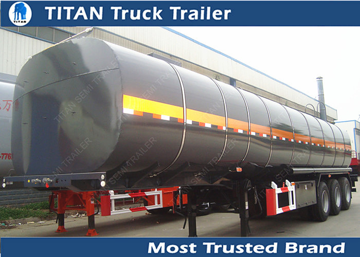 5mm Thickness Tank asphalt bitumen heavy oil tanker trailer with heating device supplier