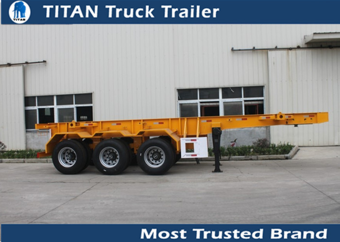 30 Ton 20 feet skeletonshipping container chassis with 3 axles 7,000*2,480*1,550 mm supplier