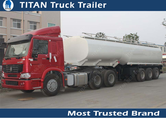 3 Axle 38 m3 fuel semi tanker trailer for Carry diesel , gasoline , liquid supplier