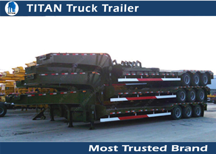 Hauler Truck Low Bed Trailer 3 Axle 80 Ton for road transportation , container trailer supplier