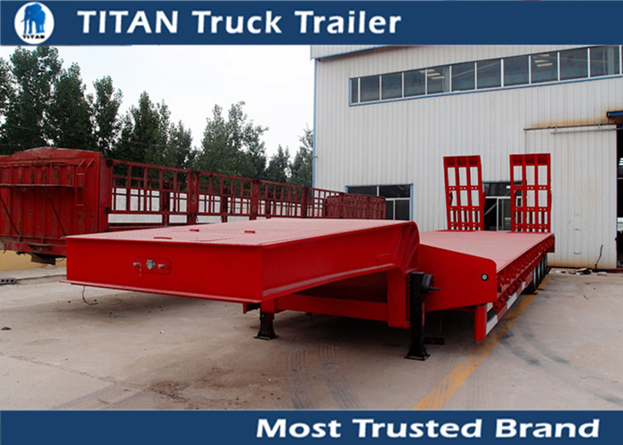 Strong Semi Low bed Trailer Truck  , 4 Axle 120 Ton heavy duty utility trailer supplier