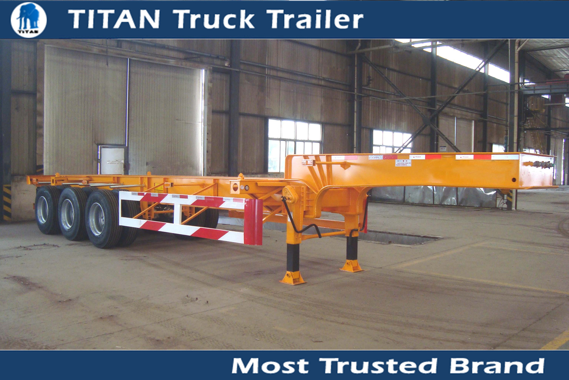 Multi axle 20 feet gooseneck tank container trailer chassis with Double brake chamber supplier