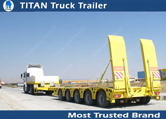 Customized Reinforced heavy lowbed 5 axle trailer with 30 - 80 tons payload supplier