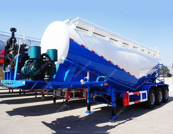 Dry cement carrier tank semi trailer 60 ton Bulk cement trailer TITAN supplier