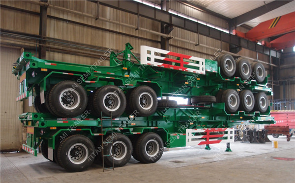 3 Axles 40ft Skeletal Semi Trailer With 12R22.5 Tubeless Tires supplier