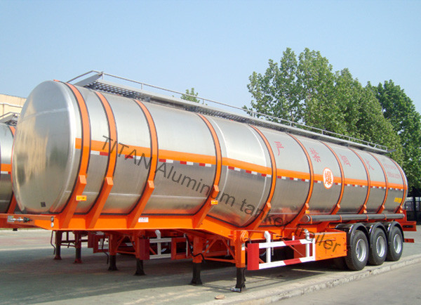 Tri axle Aluminum Insulated Semi Trailer Tanker For Asphalt Edible Crude Oil supplier