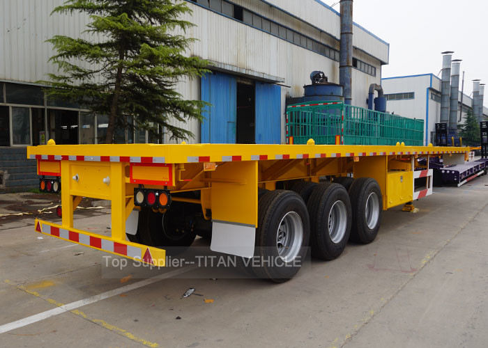 TITAN 3 Axle flatbed semi trailer , 40ft heavy duty flatbed trailers supplier