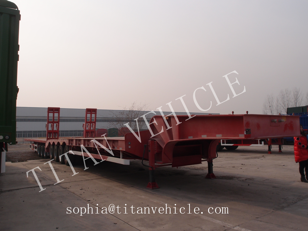 Best price 4 line 8 axle lowbed trailer loading weight 150ton supplier