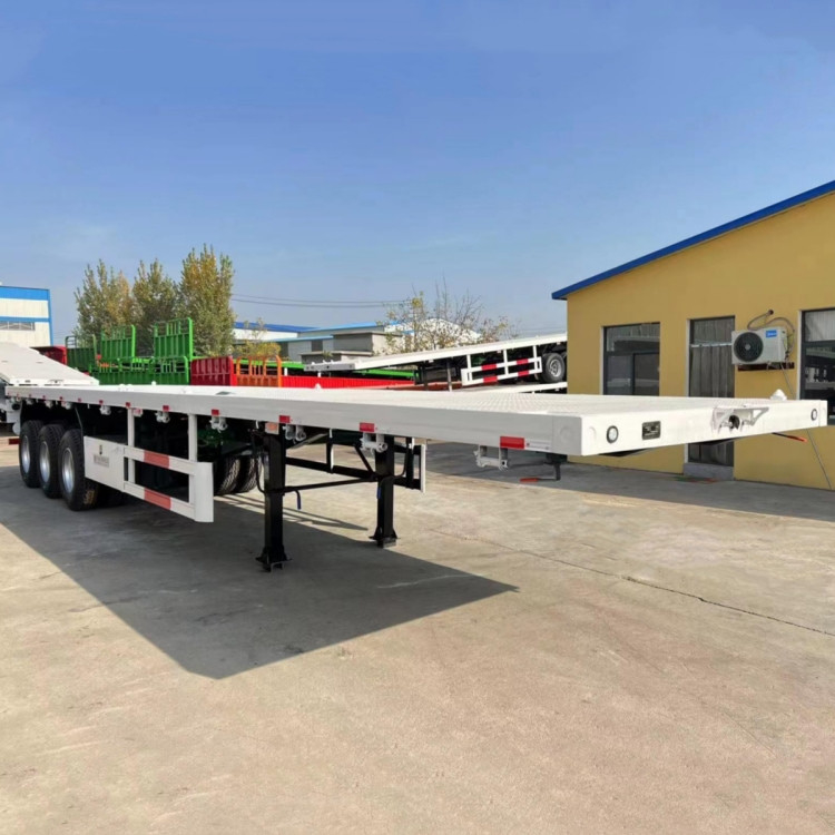 3 Axle Flat Bed Trailers for Sale Near Me in Ghana |  Flatbed 40 Ft Trailers supplier