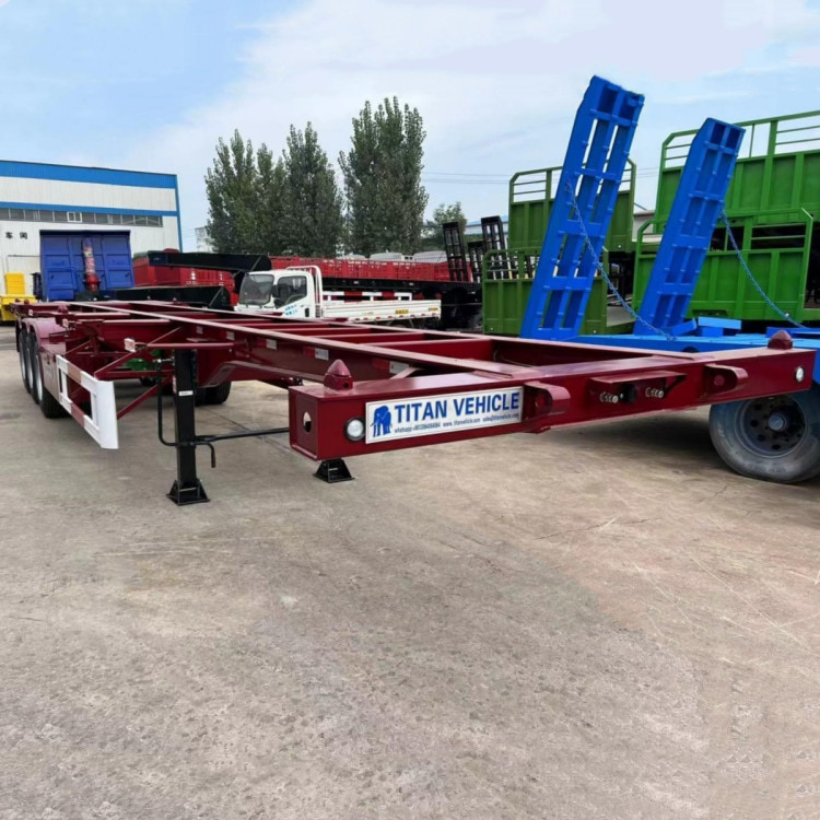 TITAN Tri Axle 40/60/80T Shipping Container Chassis Transport Skeletal Trailer for Sale supplier