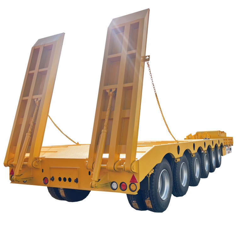 TITAN 6 axle Heavy Load Transport Excavator Equipment 100/120 Tons Lowbed Semi Tailer supplier