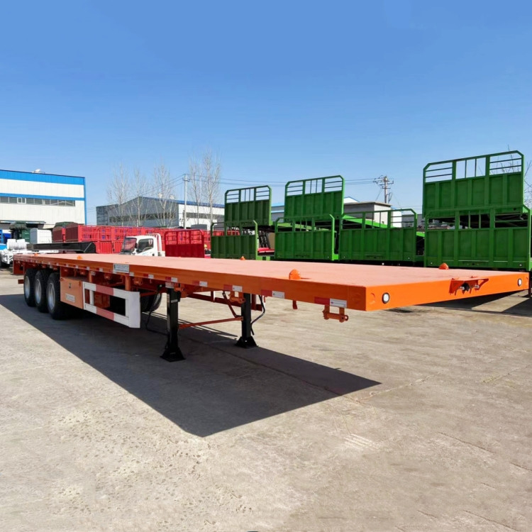 40/45/48/53 Ft Shipping Container Flatbed Semi Trailer | Tri axle Trailer for Sale in Mauritius supplier