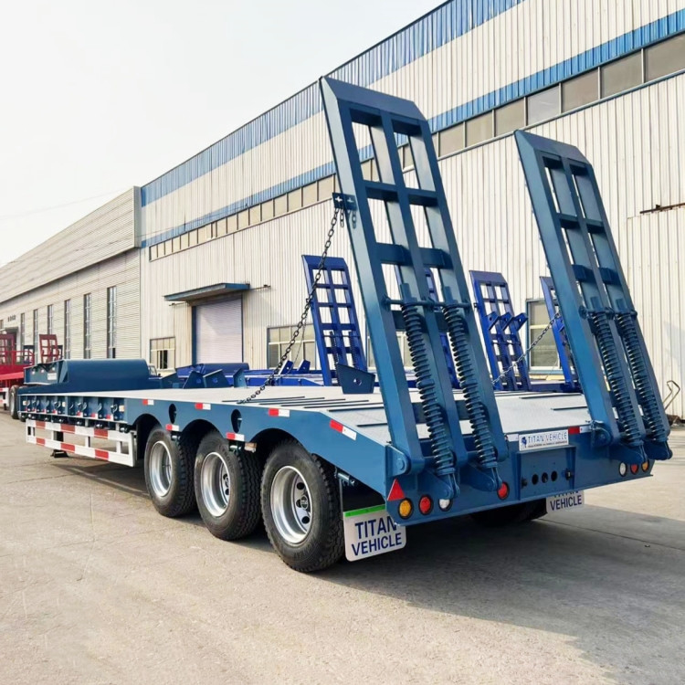 TITAN 60-100 ton Heavy Haul Equipment Excavator Lowbed Semi Trailer 2/3/4 Axle for Sale supplier
