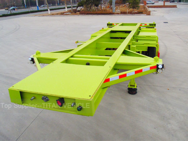 Titan Heavy Duty 20 ft Skeleton Semi Trailer , 2 axle container trailer chassis , container transport trailer supplier