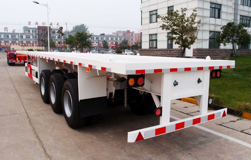 TITAN 3 Axle Flat bed using for 40ft container handling and dry cargo carrying without side walls supplier