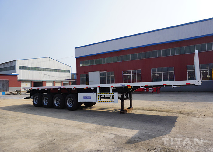 4 axle container trailer front wall flatbed semi trailer -TITAN VEHICLE supplier