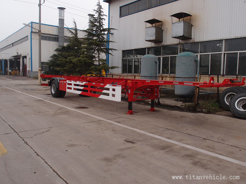Single axle skeletal container truck trailer - TITAN VEHICLE