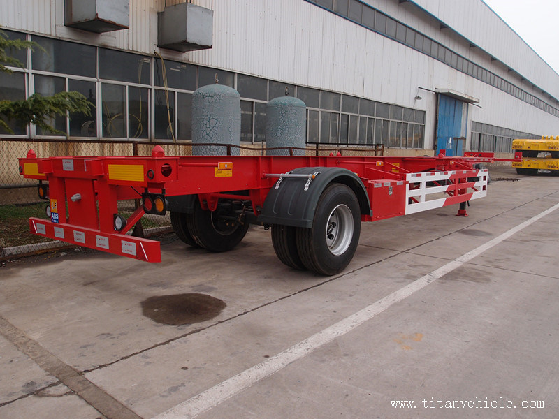 Single axle skeletal container truck trailer - TITAN VEHICLE