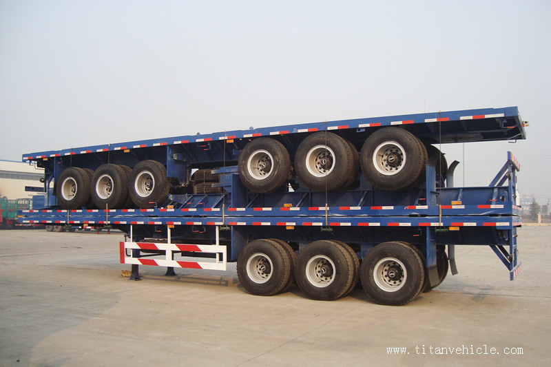 50ton flatbed container semi truck trailer -  TITAN VEHICLE supplier