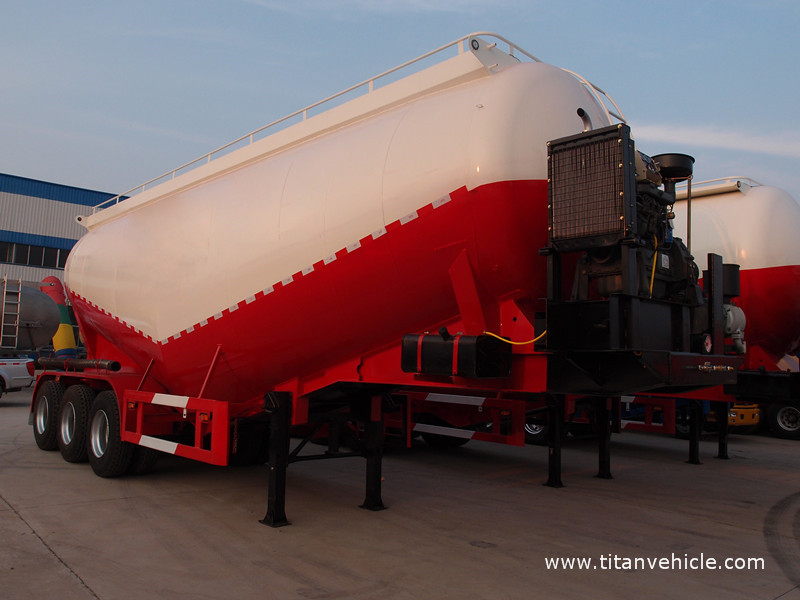 40t Cement Bulker Triple Axle Bulk Cement Silo Truck Horizontal
