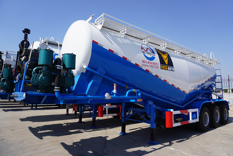 55CBM pneumatic dry bulk trailer to transport flour bulk cement tanker trailer - TITAN VEHICLE supplier