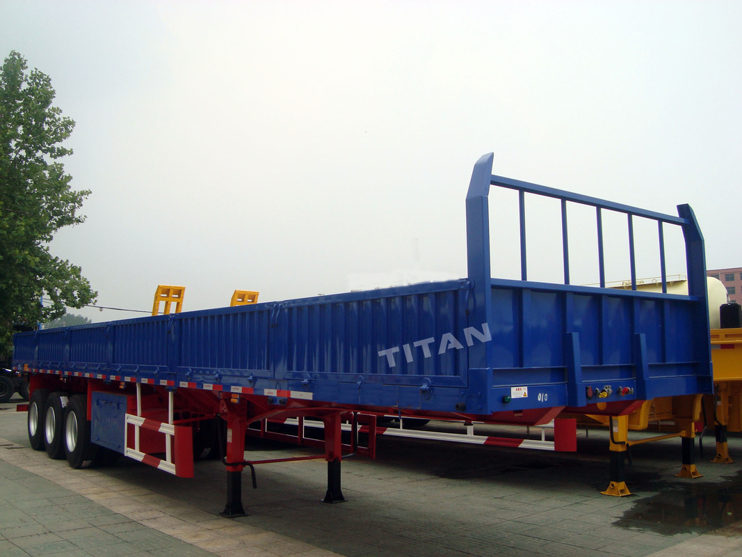3 axle  cargo fence semi trailer side wall trailer for truck  - TITAN VEHICLE supplier