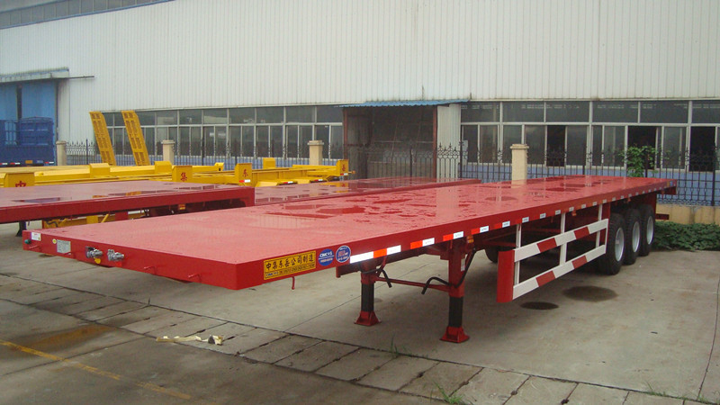 3 axles 40 feet flatbed container semi trailer for picked truck supplier