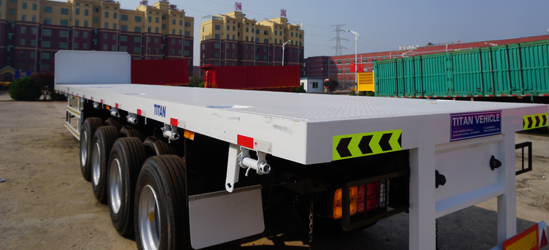 TITAN VEHICLE 4 axle 40ft  flatbed container semi trailer for sale supplier