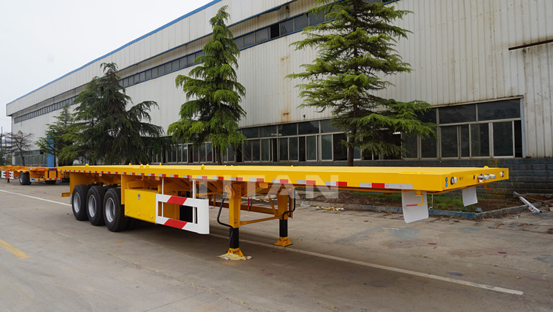 TITAN VEHICLE 3 axles flatbed semi trailer with 40ft shipping container price to  Bangladesh supplier