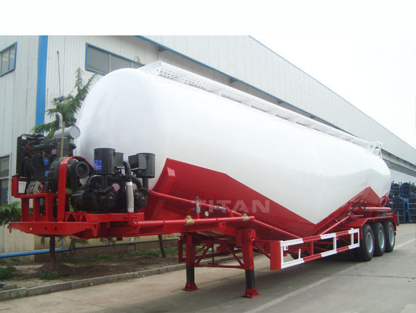 TITAN Vehicle 3 axle big capacity bulk lime powder tanker semi trailer with fixed compressor best price supplier