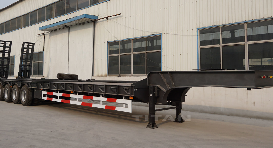 TITAN VEHICLE widely used low bed trailer 4 axle heavy duty low loader