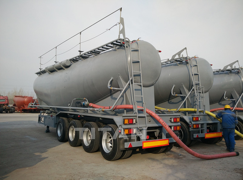 TITAN VEHICLE V shaped bulk cement powder tanker transport semi trailer for sale supplier