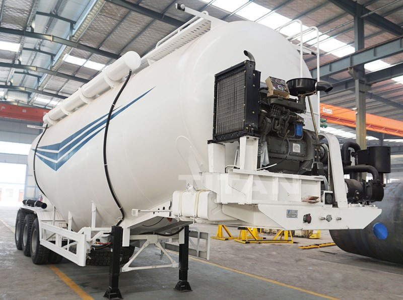 TITAN VEHICLE V shaped bulk cement powder tanker transport semi trailer with3 axles for sale supplier