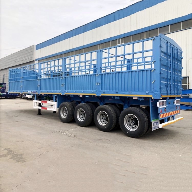 TITAN 4 Axle 80Ton Fence Cargo Trailer with Fence Cargo Semi Trailer