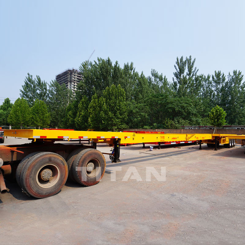 2.5 meters extend to 25 meters 3 axle flatbed trailers telescopic