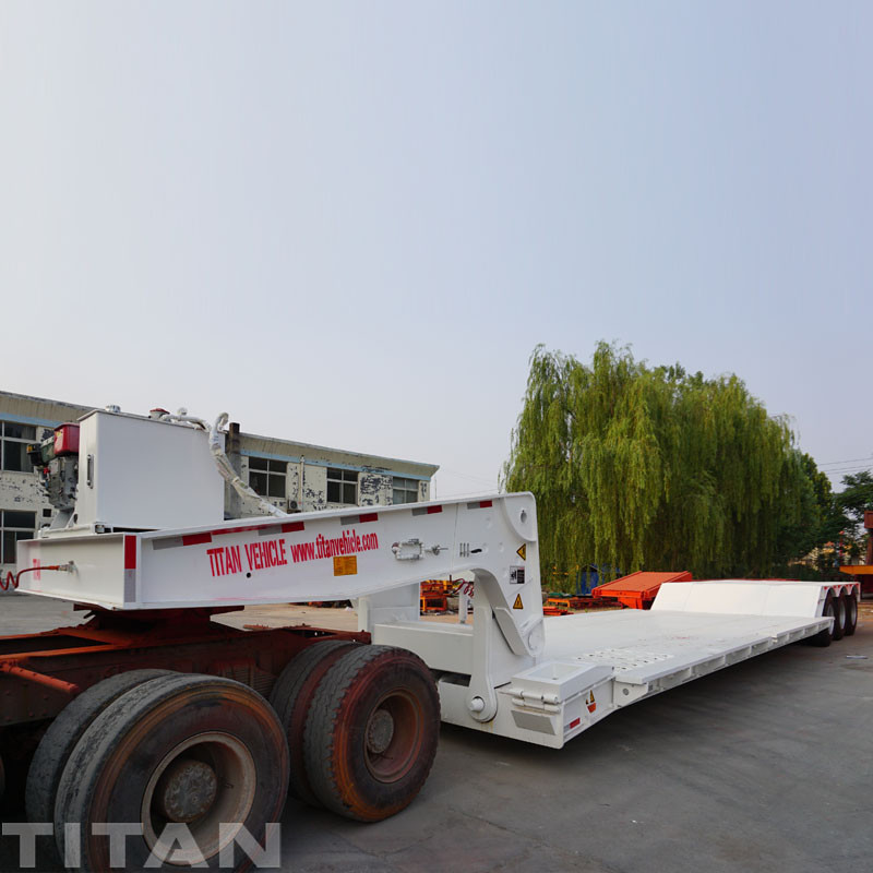 60 ton detachable lowbed trailer folding gooseneck trailer lowboy trailer for sale supplier